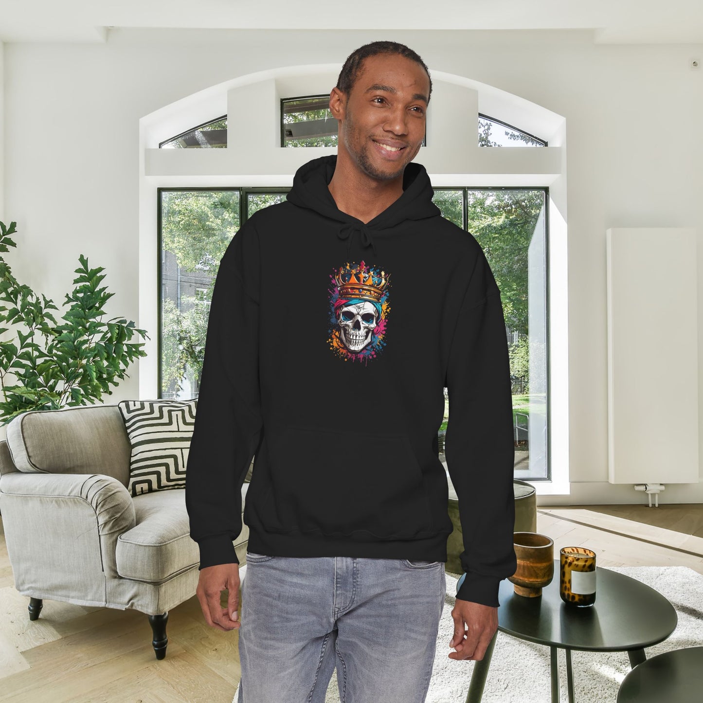 Colorful Crowned Skull Heavy Blend™ Hooded Sweatshirt