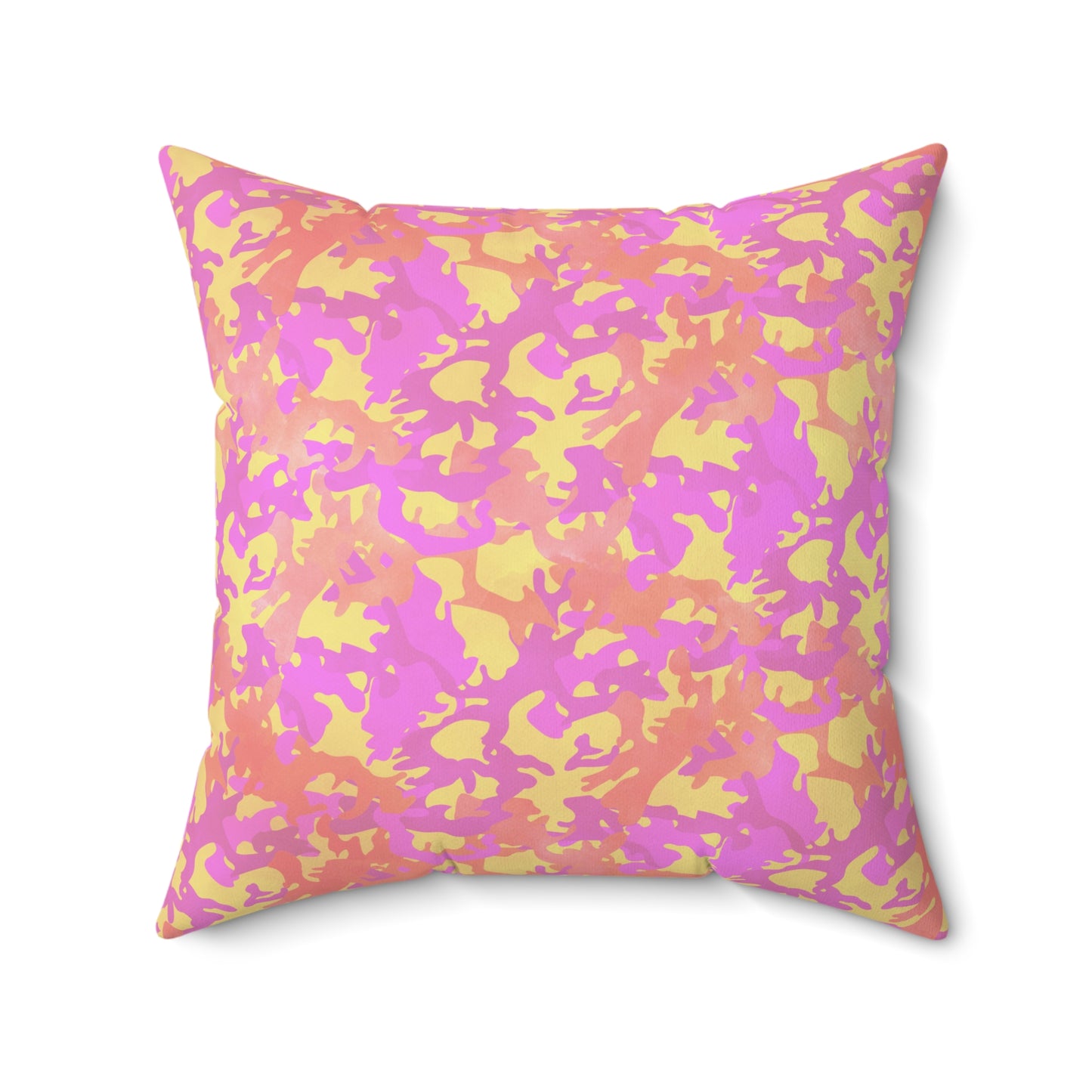 Sunset Sorbet Camo Throw Pillow