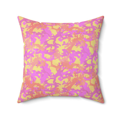 Sunset Sorbet Camo Throw Pillow