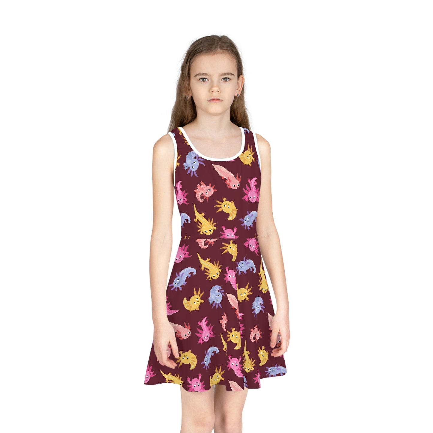 Crimson Axolotls Girls' Sleeveless Sundress