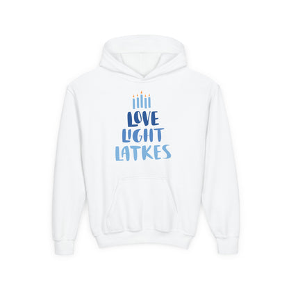 Hanukkah Love Light Latkes Youth Hoodie