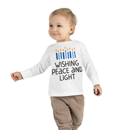 Hanukkah Wishing Peace & Light 2 Toddler Long Sleeve Tee