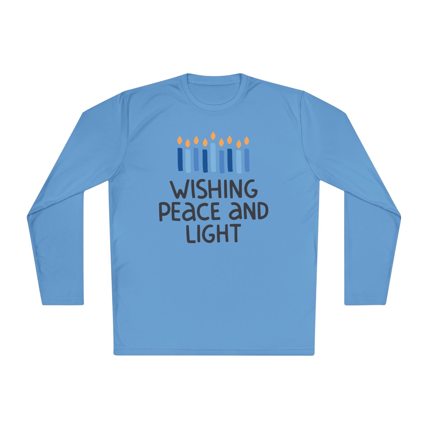 Hanukkah Wishing Peace & Light Adult Long Sleeve Tee
