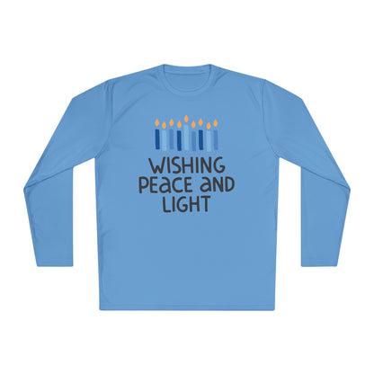 Hanukkah Wishing Peace & Light Adult Long Sleeve Tee