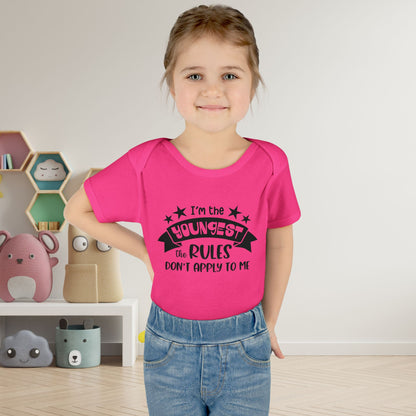 I'm The Youngest The Rules Don't Apply To Me Infant Baby Rib Bodysuit