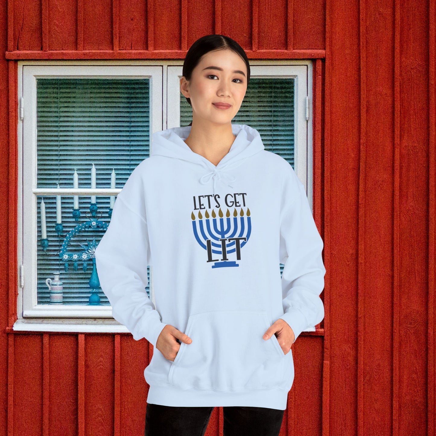 Lets Get Lit Menorah Adult Heavy Blend™ Hooded Sweatshirt