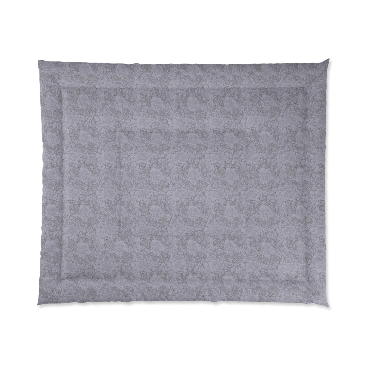 Grayish Purple Flower Print Comforter