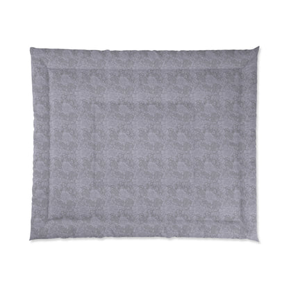 Grayish Purple Flower Print Comforter