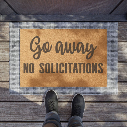 Go Away No Solicitations Coconut Fiber Doormat