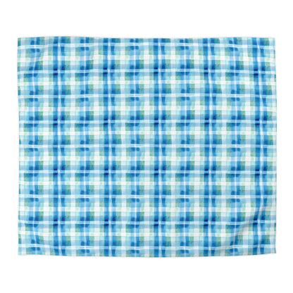 Ocean Sunset Plaid Microfiber Duvet Cover