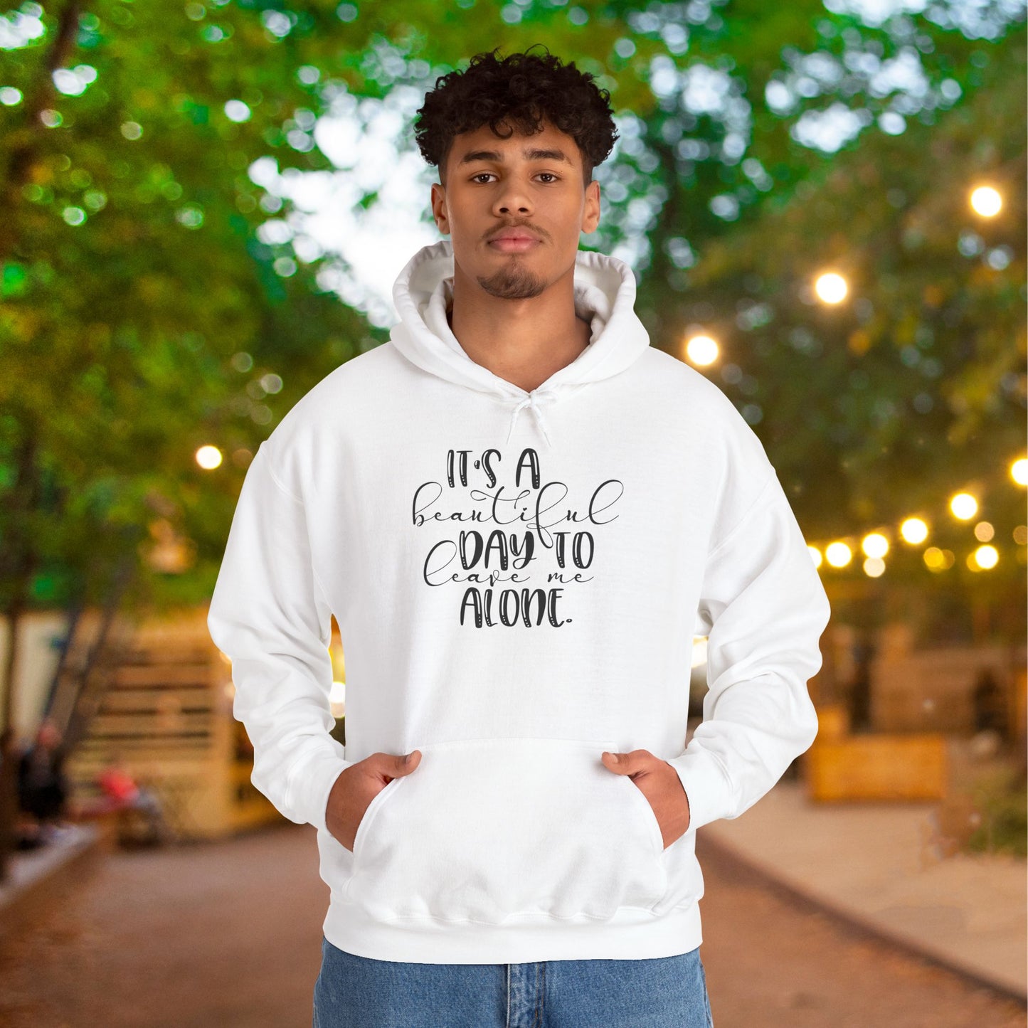 It's A Beautiful Day To Leave Me Alone Adult Heavy Blend™ Hoodie
