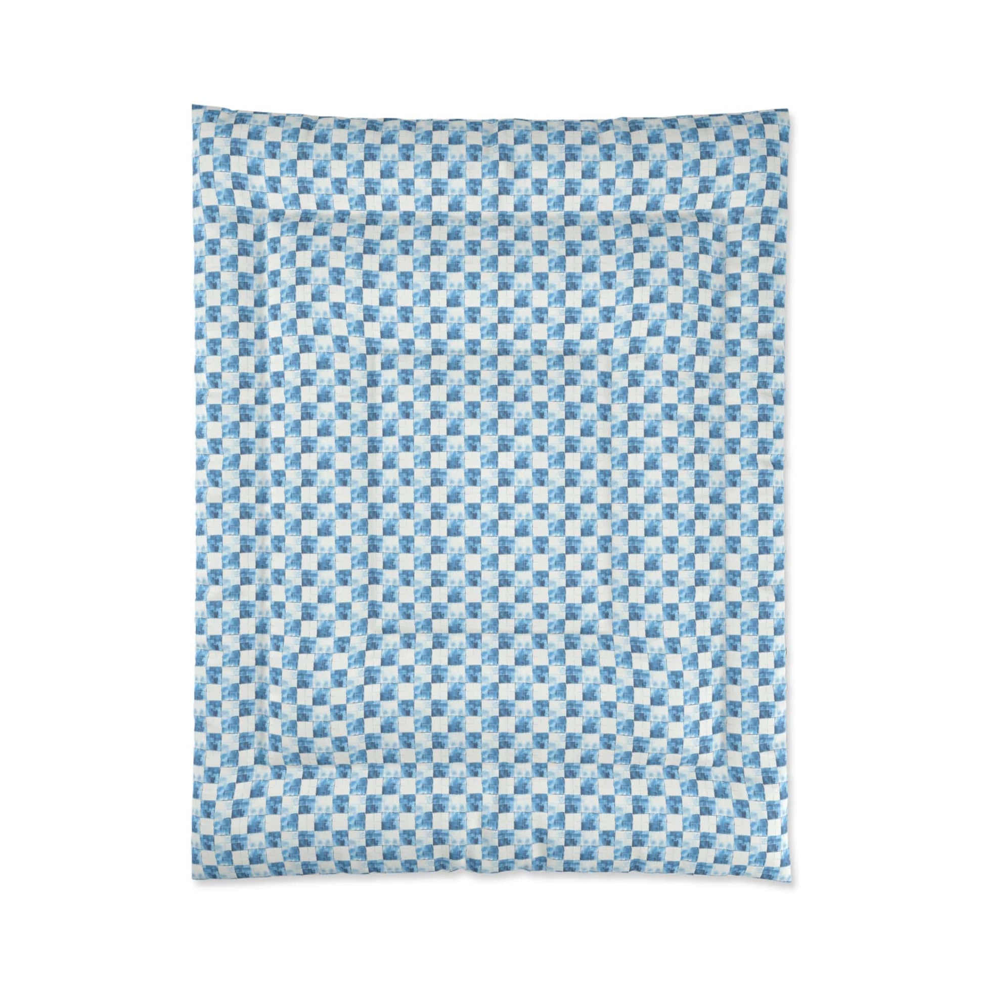 Cozy Blue Checkered Comforter