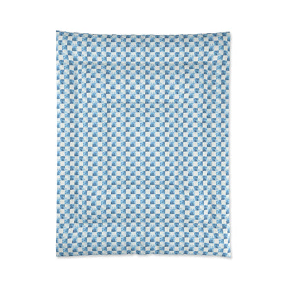 Cozy Blue Checkered Comforter