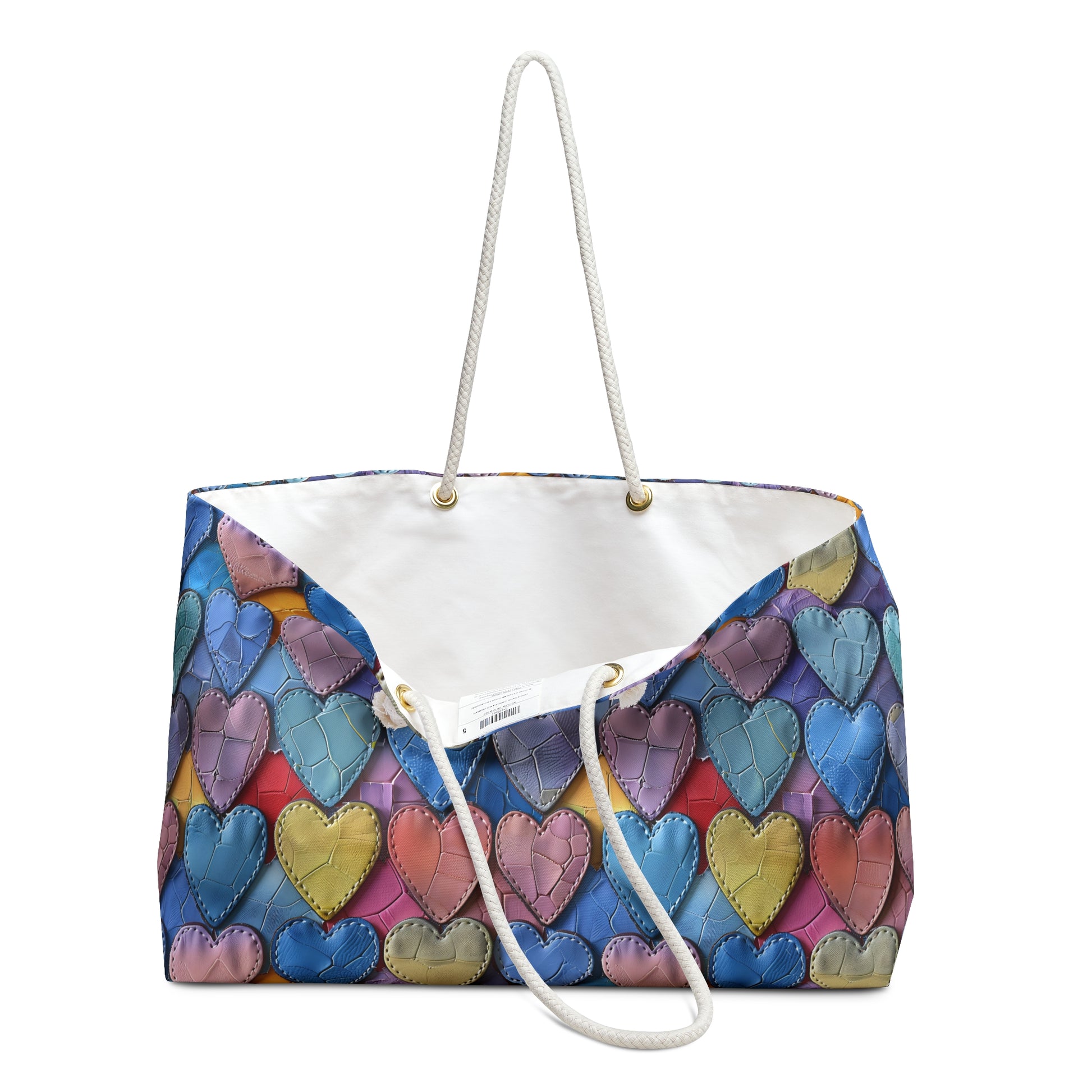 Color Pop Leather Hearts Weekender Bag
