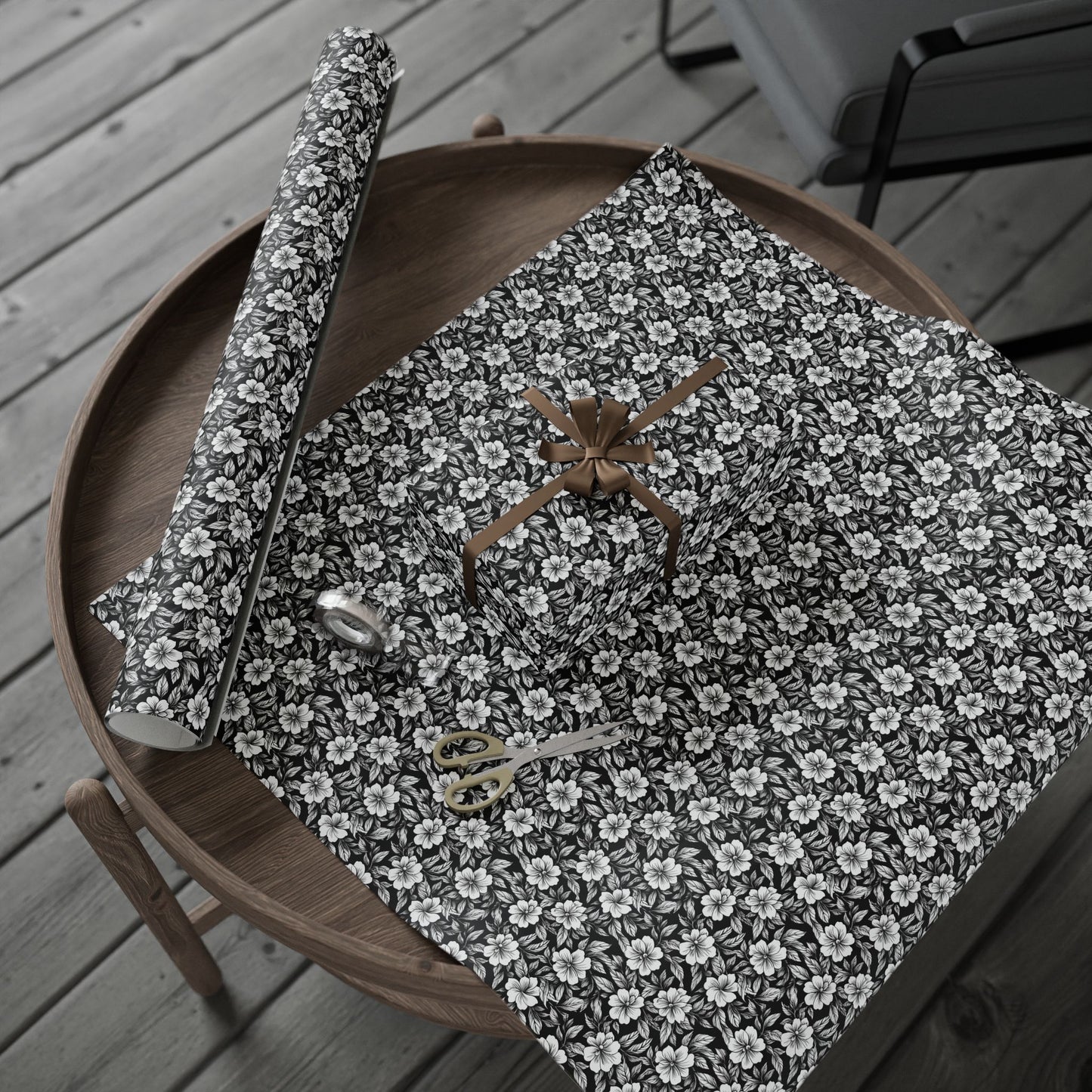 Monochrome Paradise Bloom Gift Wrap for All Occasions