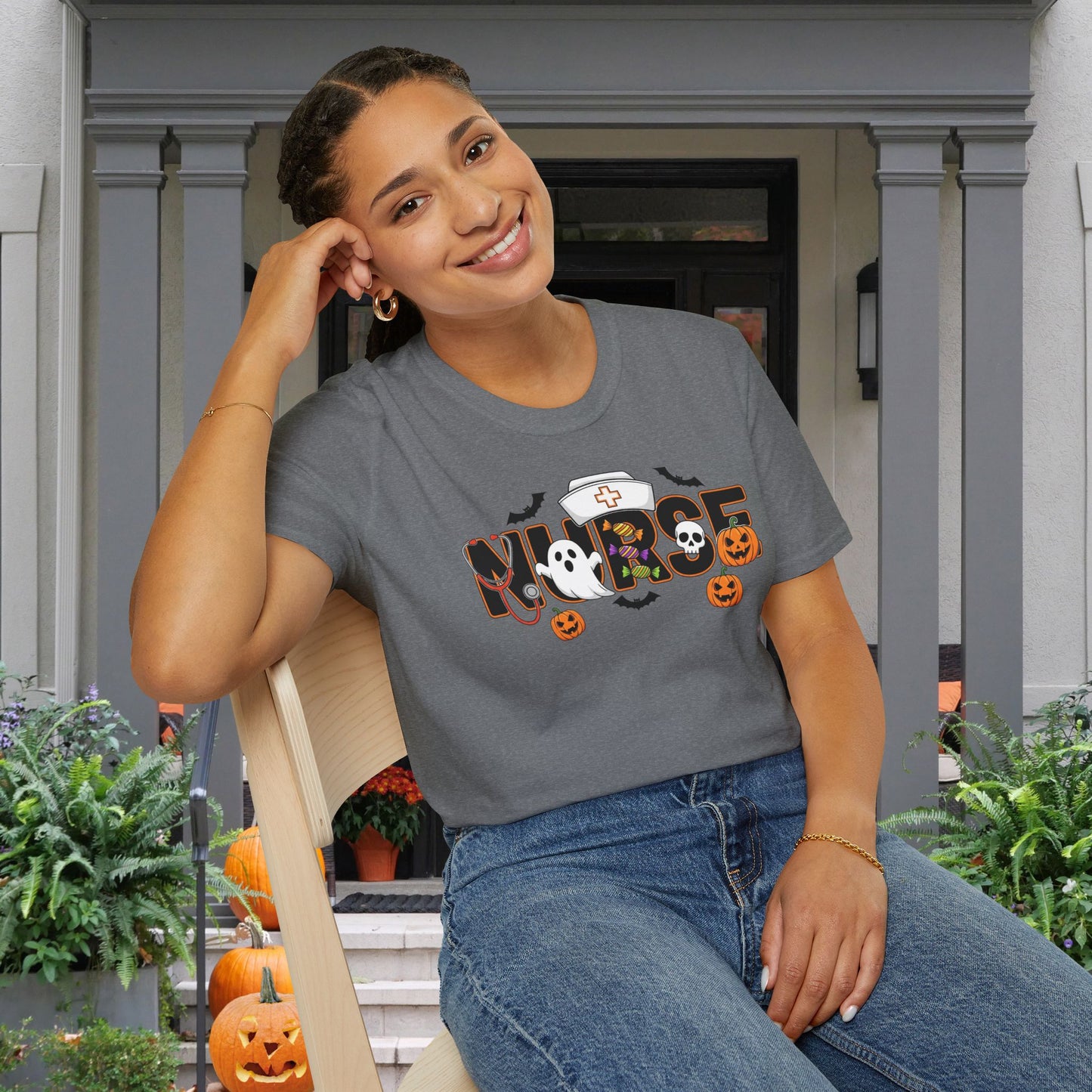 Fun Halloween Nurse Adult T-shirt