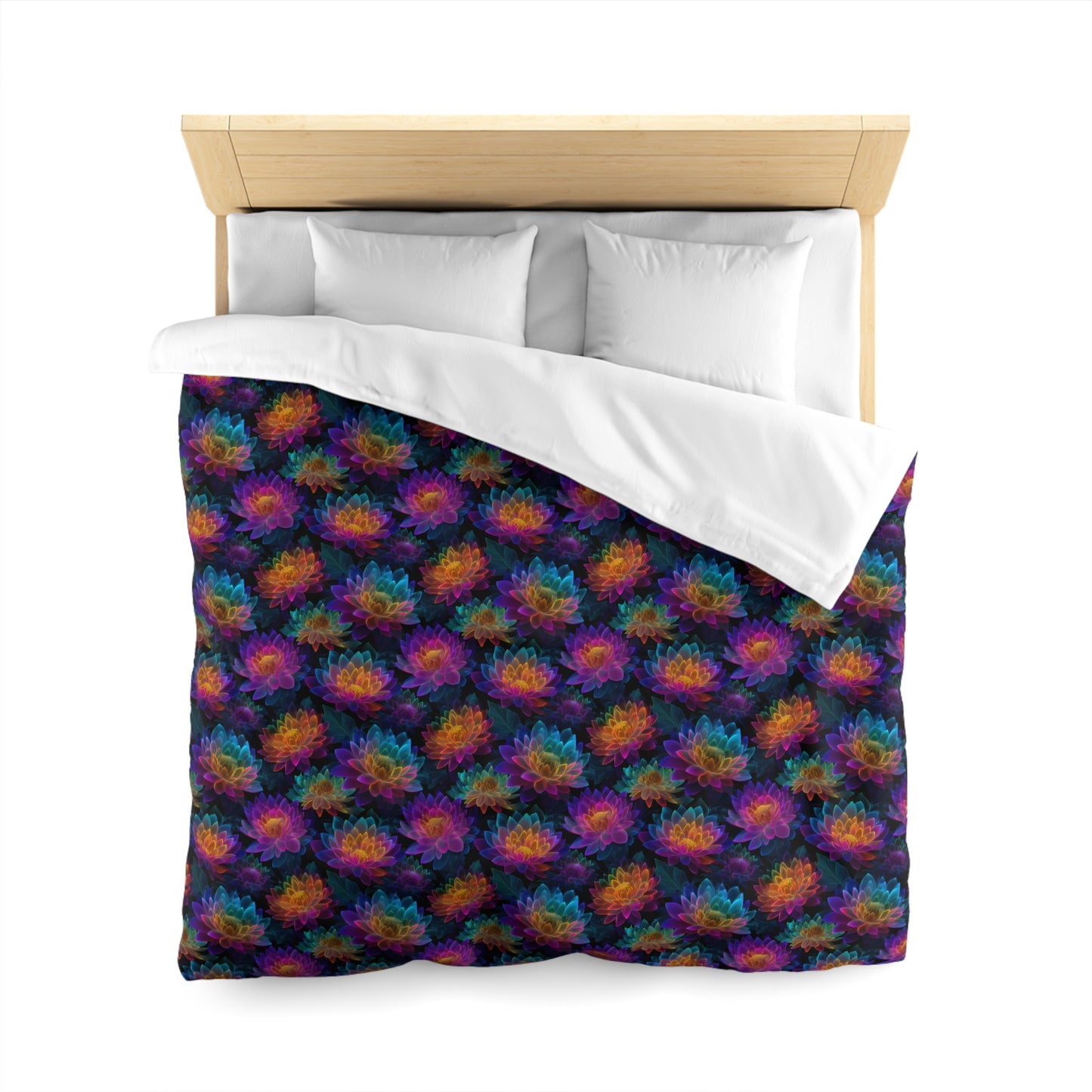 Luminous Lotus Microfiber Duvet Cover