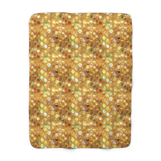 Golden Prism Grid Fleece Blanket