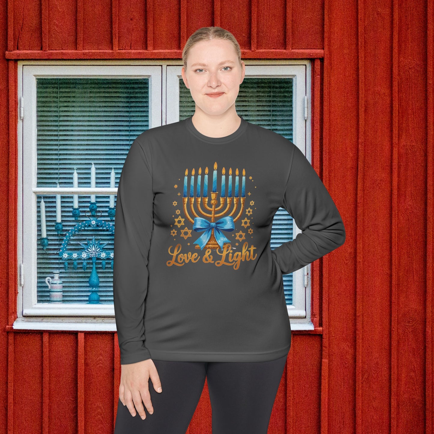 Love & Light Menorah Adult Long Sleeve Tee