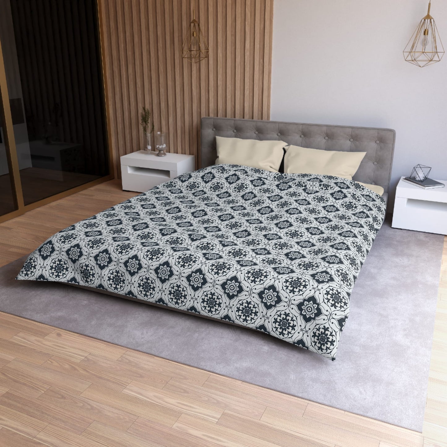 Lisbon Noir Microfiber Duvet Cover