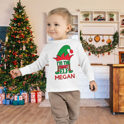 I'm The Smart Elf Toddler Long Sleeve Tee