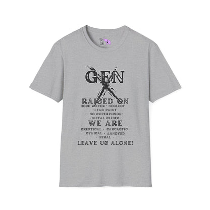 Gen X Raised On.. We Are... Leave Us Alone Adult T-shirt