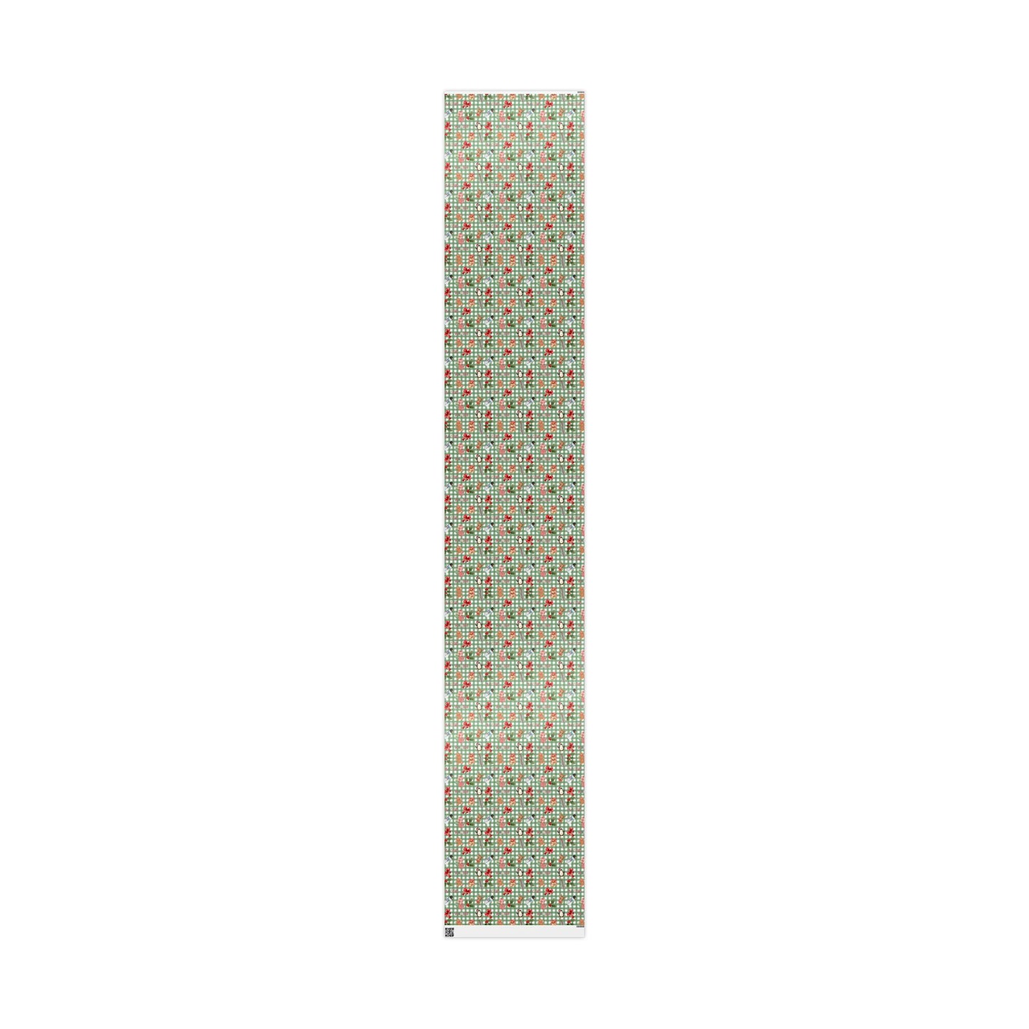 Green Checkered Christmas Custom Wrapping Paper (Karen)