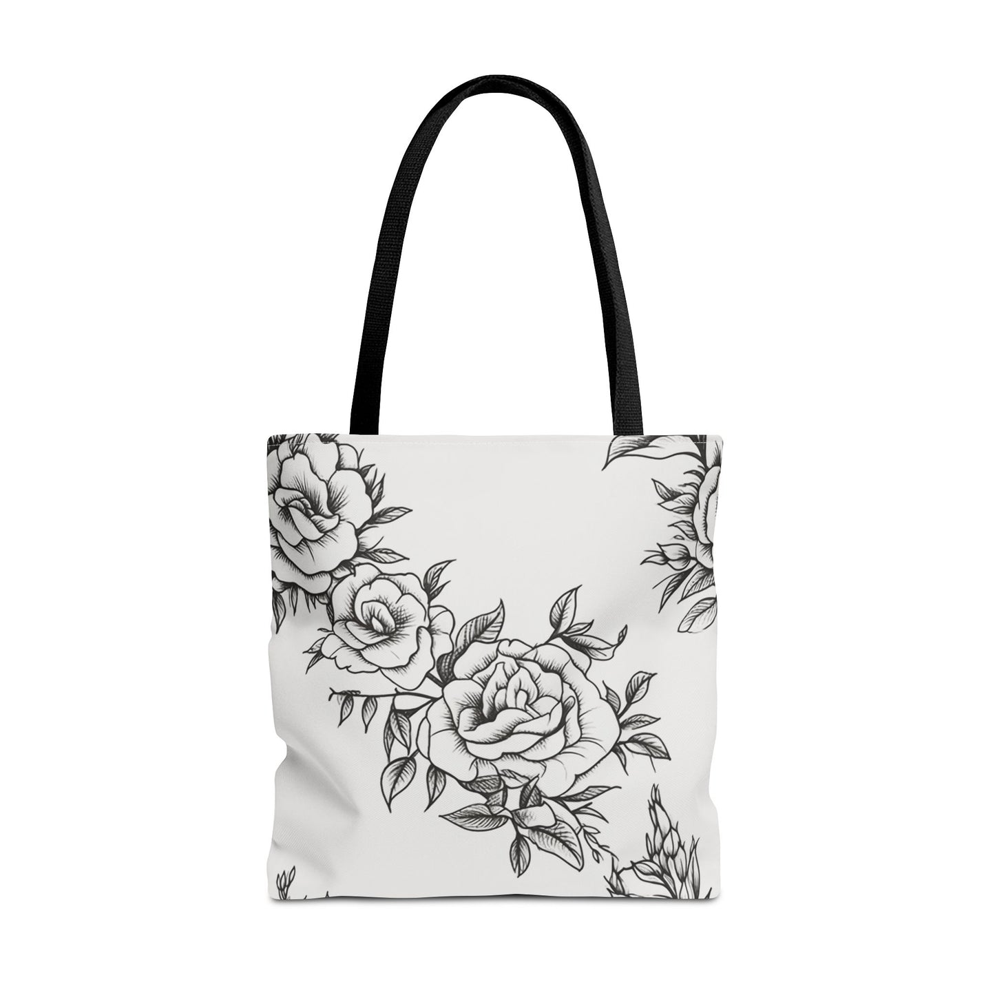 Midnight Rose Sketch Canvas Tote Bag