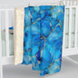 Turquoise Marble Print Sherpa Fleece Blanket