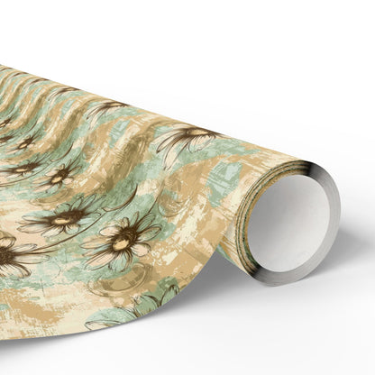 Worn Meadow Daisies Wrapping Paper