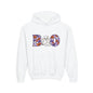Cute Floral Boo w/Ghost Youth Hoodie