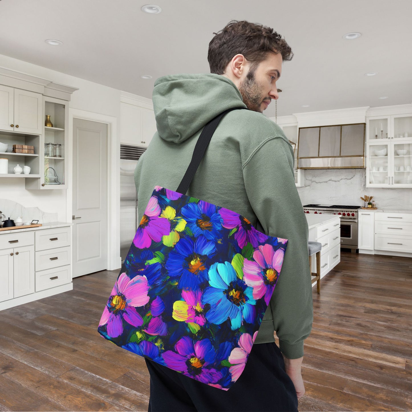 Watercolor Daisies Canvas Tote Bag