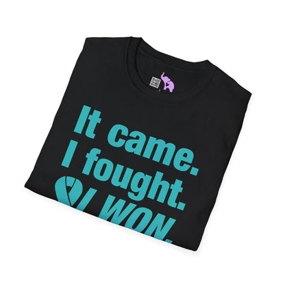 It Came I Fought I Won Cervical Cancer Survivor Adult T-shirt