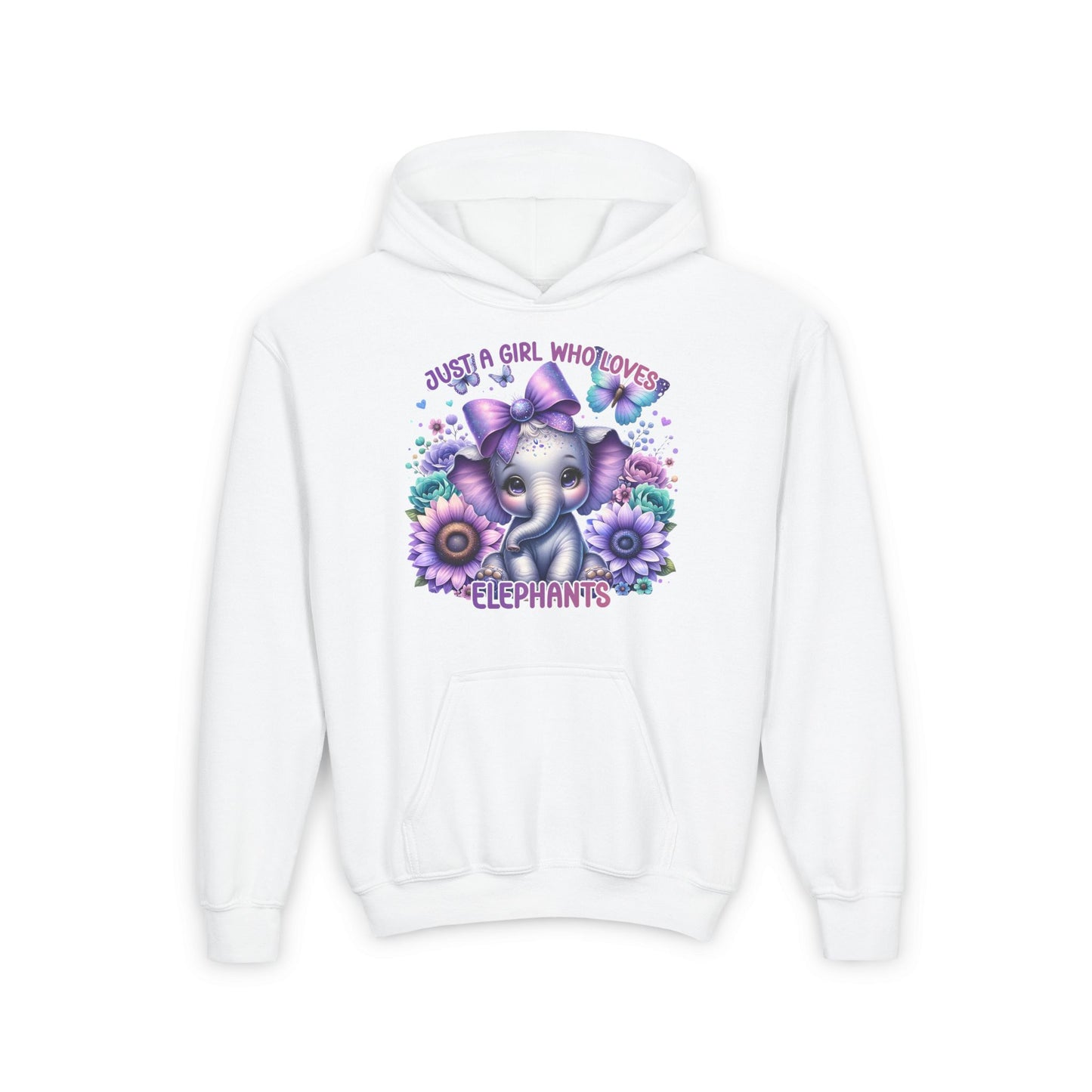Just A Girl Who Loves Elephants Youth Heavy Blend Hoodie