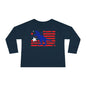 Distressed Patriotic T-Rex  Toddler Long Sleeve Tee