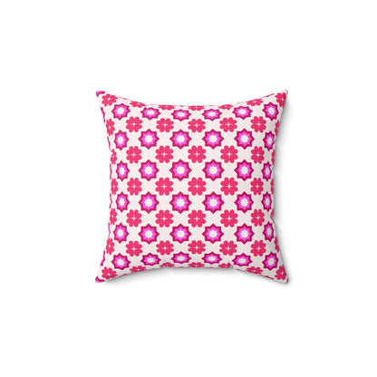 Rosy Star Garden Throw Pillow