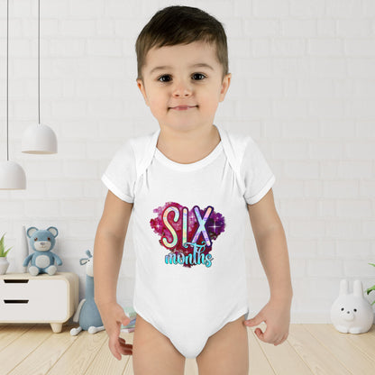 Stardust Baby Milestone Bodysuit-Six Months