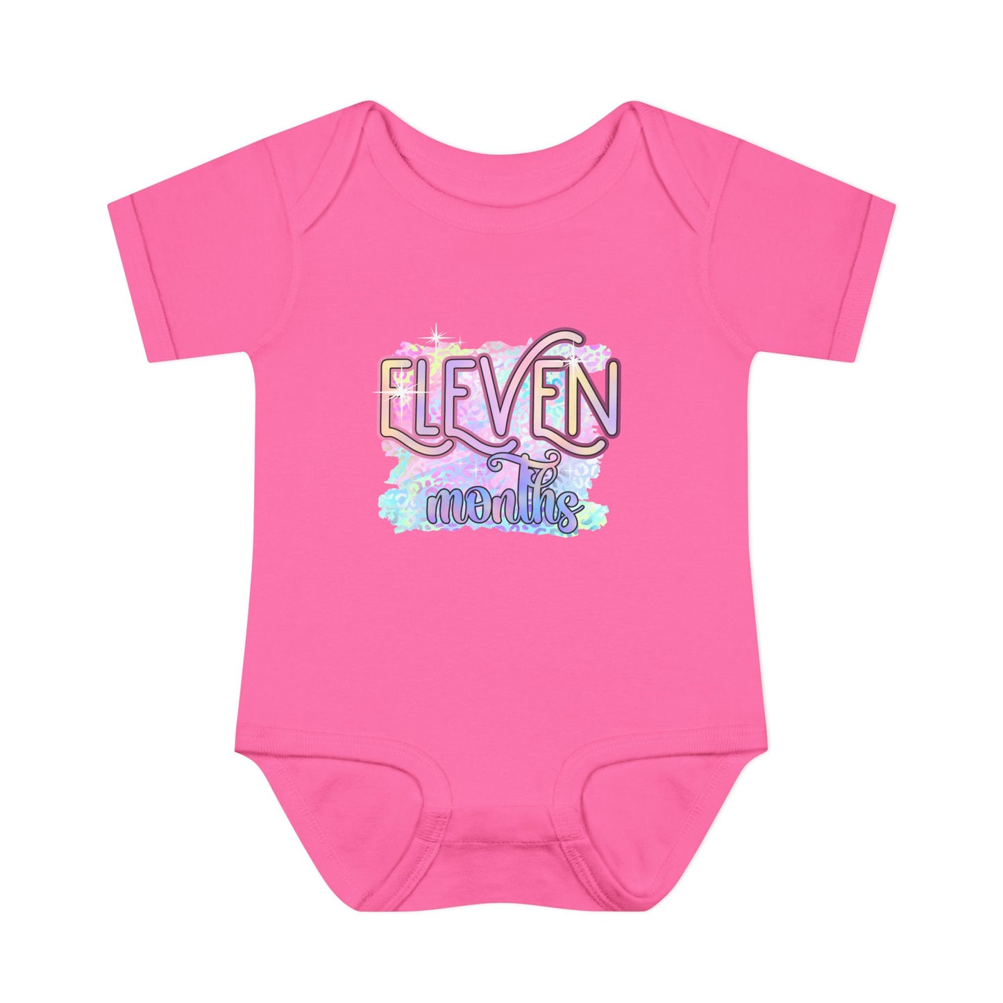 Pastel Wild One Milestone Baby Bodysuit-Eleven Months