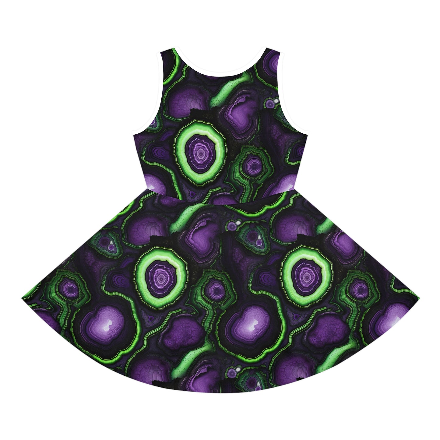 Amethyst & Lime Fracture Girls' Sleeveless Sundress