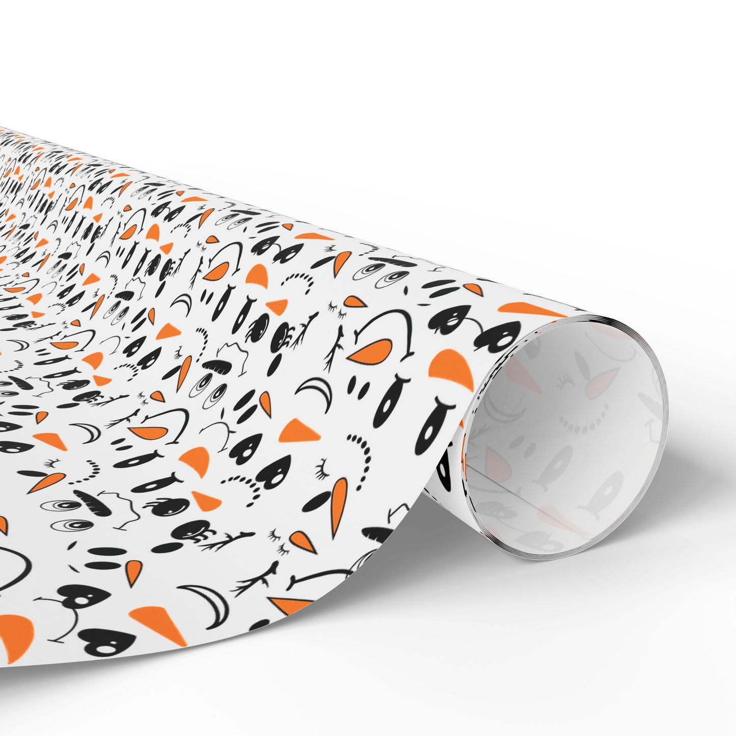 Cute Snowman Faces Wrapping Paper