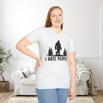 Bigfoot: I Hate People Adult T-shirt