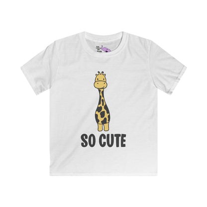 So Cute (Giraffe) Kids Softstyle Tee