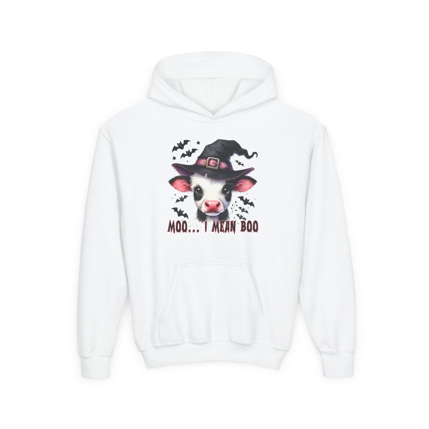 Moo I Mean Boo Calf Youth Heavy Blend Hooded Sweatshirt