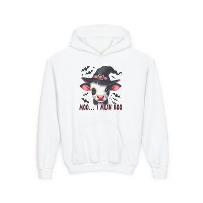 Moo I Mean Boo Calf Youth Heavy Blend Hooded Sweatshirt