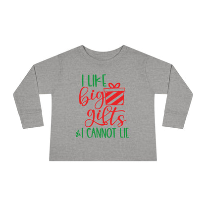 I Like Big Gifts & I Cannot Lie Toddler Long Sleeve Tee