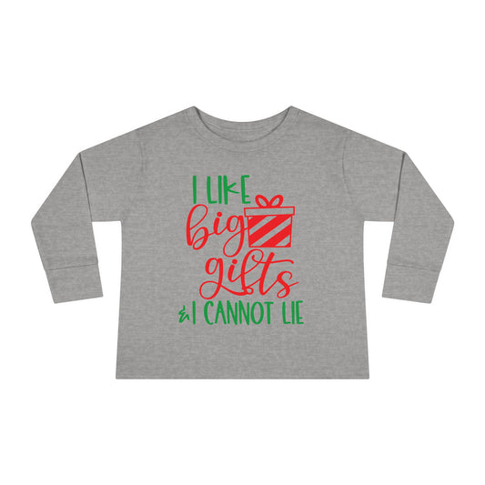 I Like Big Gifts & I Cannot Lie Toddler Long Sleeve Tee