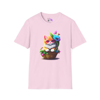 Cute Colorful Kitten in Flowers 2 T-shirt