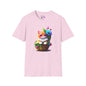 Cute Colorful Kitten in Flowers 2 T-shirt