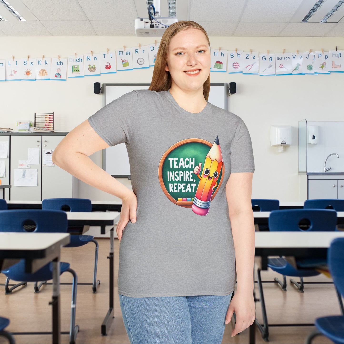 Teach Inspire Repeat Adult T-shirt