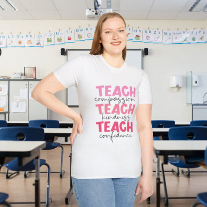 Teach Compassion, Kindness, Confidence Adult T-shirt